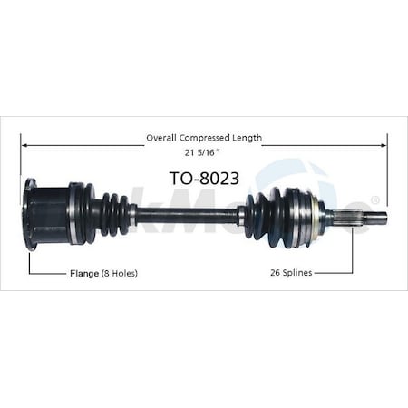 Surtrack Axle Cv Axle Shaft, To-8023 TO-8023